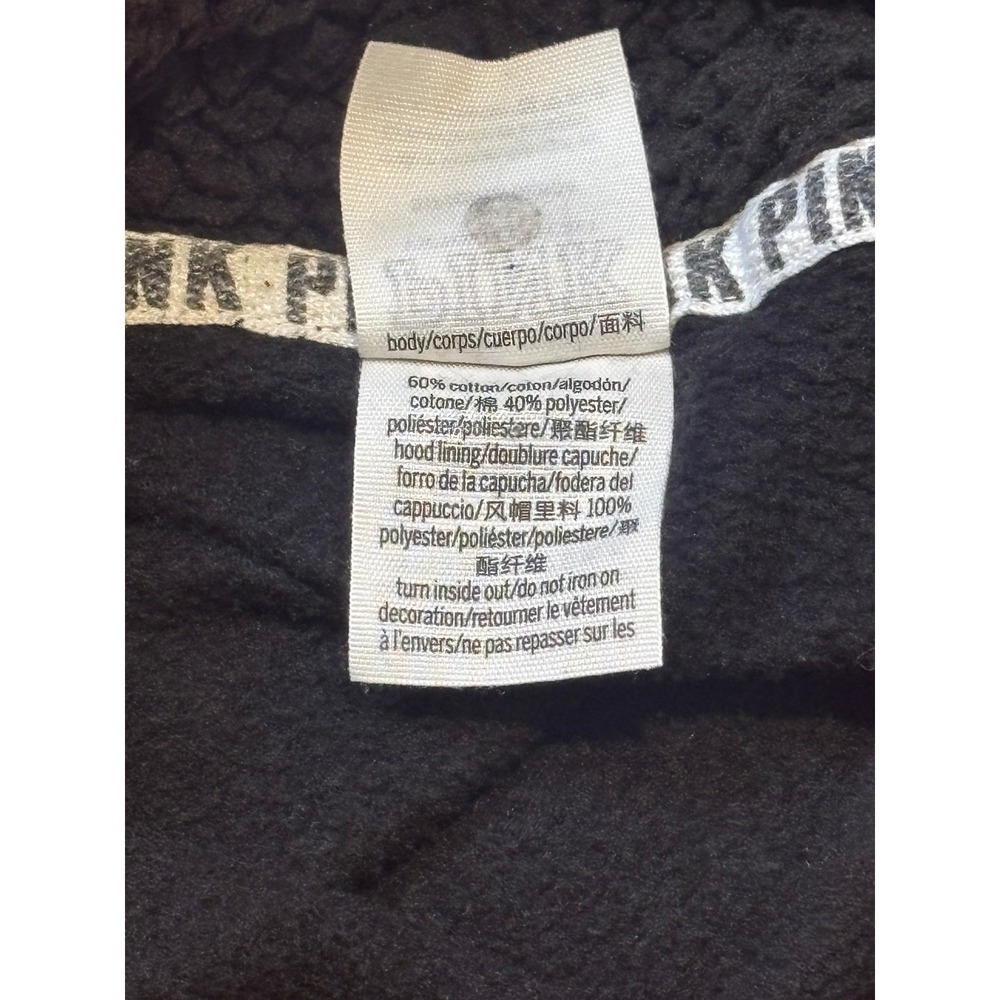 PINK Black Hoodie Women Size Small - Picture 5 of 6